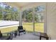 Inviting screened porch offering a relaxing outdoor space with views of the lush backyard and surrounding trees at 1074 Sennema Circle, Myrtle Beach, SC 29588