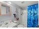 Bathroom features a shower, vanity with modern fixtures, and nautical accents for a coastal vibe at 1101 2Nd Ave. N # 1501, Surfside Beach, SC 29575
