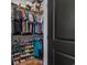 Open walk-in closet featuring organized clothes, shoe racks, and storage boxes for optimal organization at 1253 Kenworth Circle, Conway, SC 29526