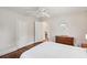 Bright bedroom featuring hardwood floors, a ceiling fan, and neutral walls at 126 Cleland St., Georgetown, SC 29440