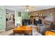 Open concept living room with fireplace and seamless transition to dining room at 1272 Park Hill Dr., Conway, SC 29526
