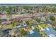 Aerial view of a residential neighborhood showcasing well-maintained homes surrounded by lush greenery at 1546 Bay Tree Ln., Myrtle Beach, SC 29575