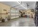 Ample storage in the garage with built-in shelving and lots of room for parking at 157 Pottery Landing Dr., Conway, SC 29526