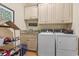 Well-organized laundry room with cabinets, sink, washer, and dryer at 157 Pottery Landing Dr., Conway, SC 29526