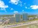 Stunning aerial view of the oceanfront resort, showcasing its pools, beach access, and surrounding cityscape at 201 S Ocean Blvd. # 616, Myrtle Beach, SC 29577