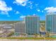 Aerial view of beachfront resort complex with pools and the ocean at 201 S Ocean Blvd. # 616, Myrtle Beach, SC 29577