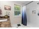 Shower space featuring white subway tiles, an open window, and recessed shower caddy at 241 Fannie B Rd., Conway, SC 29526