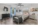 Stylish bedroom with a ceiling fan, wood floors, and stylish decor at 241 Fannie B Rd., Conway, SC 29526