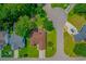 Bird's-eye view of a charming home nestled in a lush backyard, showcasing its deck and a garden at 2454 Glen Dr., Little River, SC 29566