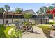 Inviting backyard featuring a fire pit, grill, pergola, and above ground pool at 2588 Long Avenue Ext., Conway, SC 29526