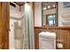 Functional bathroom showcasing a walk-in shower and vanity with a modern sink at 325 Orange St., Georgetown, SC 29440