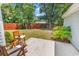 Inviting back yard featuring a wood fence, green grass, and an open patio area with outdoor seating at 3864 Journeys End Rd., Murrells Inlet, SC 29576