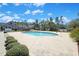 Community pool with landscaping, palm trees and other residential buildings in the background at 428 Arlington Circle, Murrells Inlet, SC 29576