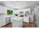 Modern kitchen featuring white cabinets, white countertops, stainless steel appliances, and central island at 4325 Ellis Ave., Little River, SC 29566