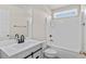 Bathroom featuring a shower and tub combination with a modern sink and vanity at 445 Mooreland Dr., Myrtle Beach, SC 29588