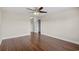 View of the bedroom featuring wood floor and neutral paint with passage way at 445 Mooreland Dr., Myrtle Beach, SC 29588