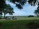 Scenic view of golf carts parked alongside the golf course with the city skyline in the distance at 4744 Bucks Bluff Dr., North Myrtle Beach, SC 29582