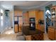 Spacious kitchen features a black island with a wine rack and stainless steel appliances at 4744 Bucks Bluff Dr., North Myrtle Beach, SC 29582