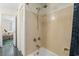 Bathroom features a shower and access to a bedroom at 5515 North Ocean Blvd. # 308, Myrtle Beach, SC 29577