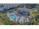 An aerial shot of the resort showcases the multiple pools at 5826 Cremona Dr., Myrtle Beach, SC 29577