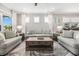 Open living room with large windows, stylish furniture, and wood flooring at 5826 Cremona Dr., Myrtle Beach, SC 29577