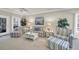 Bright living room featuring striped furniture, and many seaside decorations at 6253 Catalina Dr. # 1824, North Myrtle Beach, SC 29582