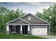 Charming single-story home boasts a two-car garage, covered porch, and attractive landscaping at 628 Millbrook Way, Loris, SC 29569