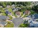 Aerial view of neighborhood highlighting the home's location in a manicured cul-de-sac at 668 Barona Dr., Myrtle Beach, SC 29579