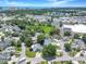 Beautiful aerial view of a residential neighborhood with lush greenery and coastal cityscape in the background at 709 Jerdon Circle, North Myrtle Beach, SC 29582