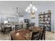 Dining area provides an open-concept layout with stylish furniture and seamless flow into the living room at 754 Salerno Circle # F, Myrtle Beach, SC 29579