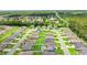 Beautiful aerial view of a neighborhood featuring well-maintained lawns and sidewalks and lush green landscaping at 821 Twickenham Loop, Longs, SC 29568