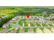Wide aerial view of a residential neighborhood, showcasing the layout and landscaping at 821 Twickenham Loop, Longs, SC 29568