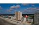 Aerial view of the building by the beach featuring stunning oceanfront access at 920 N Waccamaw Dr. # 2310, Murrells Inlet, SC 29576