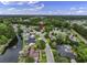 Aerial view featuring homes with private pools and lush foliage in a serene neighborhood at 104 Ashton Circle, Myrtle Beach, SC 29588