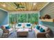 Covered back porch with wicker furniture and wooded backyard at 1054 East Isle Of Palms Ave., Myrtle Beach, SC 29579