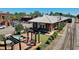 Aerial view of the building with beautiful landscaping and brick at 1206 French Rd, Mullins, SC 29574