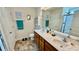 Bathroom features double sinks, vanity, and modern fixtures with a bright and airy atmosphere at 1300 Ruddy Ct., Conway, SC 29527