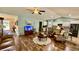 Open-concept living area featuring a well-lit kitchen, dining area, and a cozy living space at 1300 Ruddy Ct., Conway, SC 29527