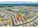 Aerial shot of the neighborhood with a pin highlighting the property's location at 1360 Littleleaf Loop, North Myrtle Beach, SC 29582