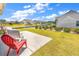 A beautiful backyard with lush green grass is an ideal entertaining space at 1360 Littleleaf Loop, North Myrtle Beach, SC 29582