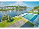 A community pool offers water views, lounge chairs, and picnic tables at 1425 Teague Rd. # 203, Myrtle Beach, SC 29577