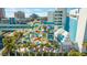Aerial view of resort waterpark featuring colorful waterslides and pool areas at 1501 S Ocean Blvd. # 639, Myrtle Beach, SC 29577
