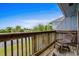 Balcony with wood decking and railings, overlooking a lake at 1809 Crooked Pine Dr. # G3, Surfside Beach, SC 29575