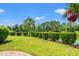 Serene backyard featuring a lake view and manicured landscaping at 1907 Enclave Ln. # 1907, North Myrtle Beach, SC 29582