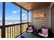 Take in the stunning beach views from this cozy balcony with outdoor seating at 208 N Ocean Blvd. # 226, North Myrtle Beach, SC 29582