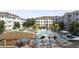 Aerial shot of the community pool and surrounding building complex at 235 Fins Up Circle # 1-104, Myrtle Beach, SC 29572