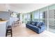 Living room showcasing ocean views, dining area, and access to a private balcony at 2504 N Ocean Blvd. # 936, Myrtle Beach, SC 29577