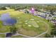 Aerial view of the golf course, pond and homes in a quiet, established neighborhood at 2783 Sanctuary Blvd., Conway, SC 29526