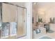 Bathroom featuring a separate shower and soaking tub, creating a spa-like experience at 4703 Bermuda Way, Myrtle Beach, SC 29577