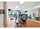 Well-equipped gym with modern machines and large windows offering beautiful views at 4800 S Ocean Blvd. # 1008, North Myrtle Beach, SC 29582